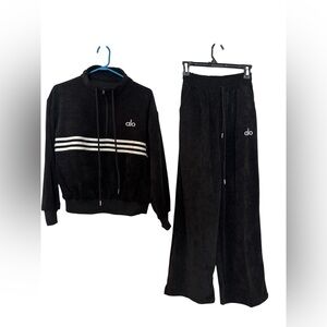 Black Tracksuit with White Stripes